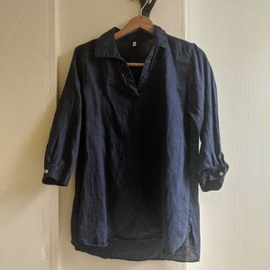 Muji 3/4 Sleeve Linen Tunic